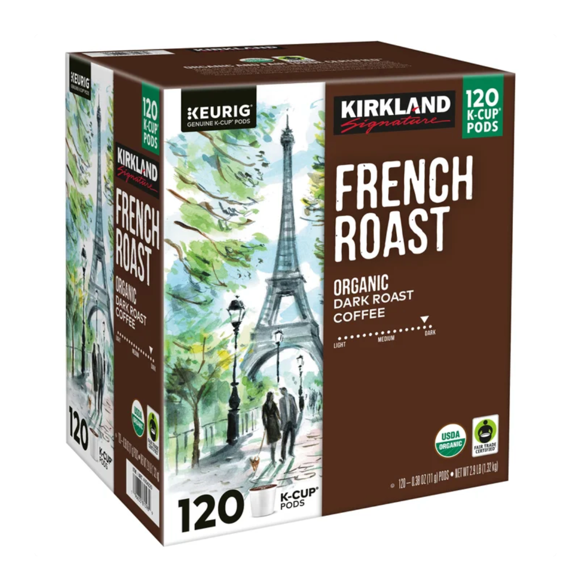 Kirkland Signature Organic French Roast Dark Roast Coffee K-Cup Pods (120-Count)