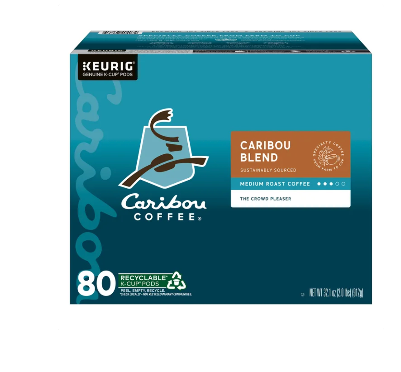 Caribou Coffee Caribou Blend K-Cup Pod, 80-count