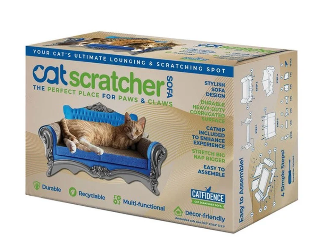 Catfidence Luxury Cat Scratcher Sofa & Lounge Bed with Premium Catnip Included