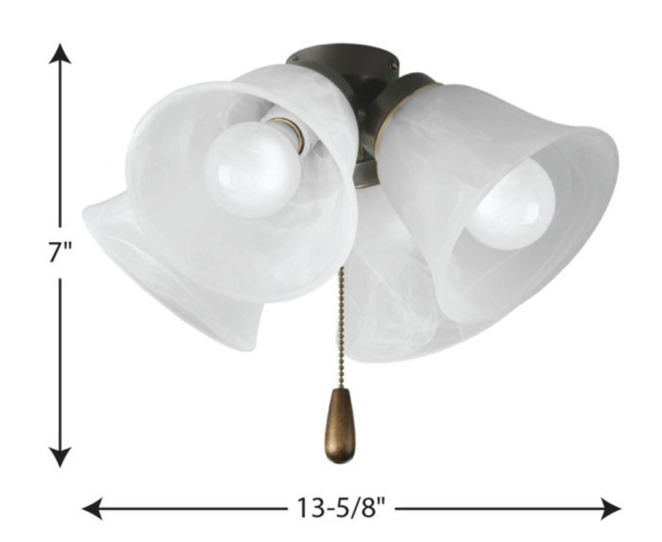AirPro Collection Four-Light Ceiling Fan Light Kit in Matte Black