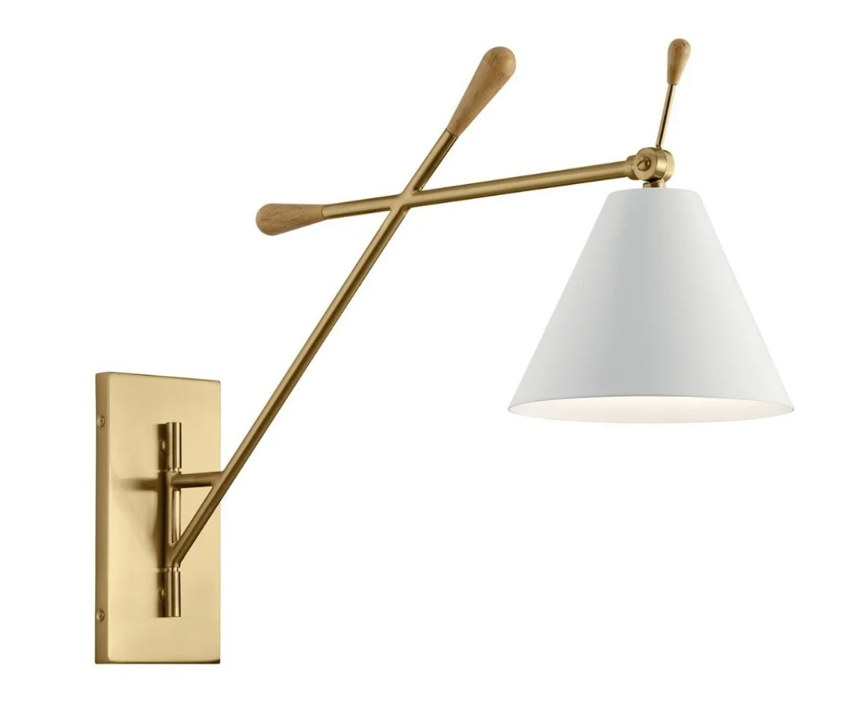 Kichler 20" 1-Light Mid-Century Modern Wall Sconce in Classic Gold (Model 52339CG)