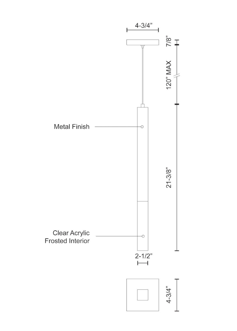 Kuzco Lighting Martelo 21.38" 6W LED Pendant in Chrome (Model PD53305-CH)