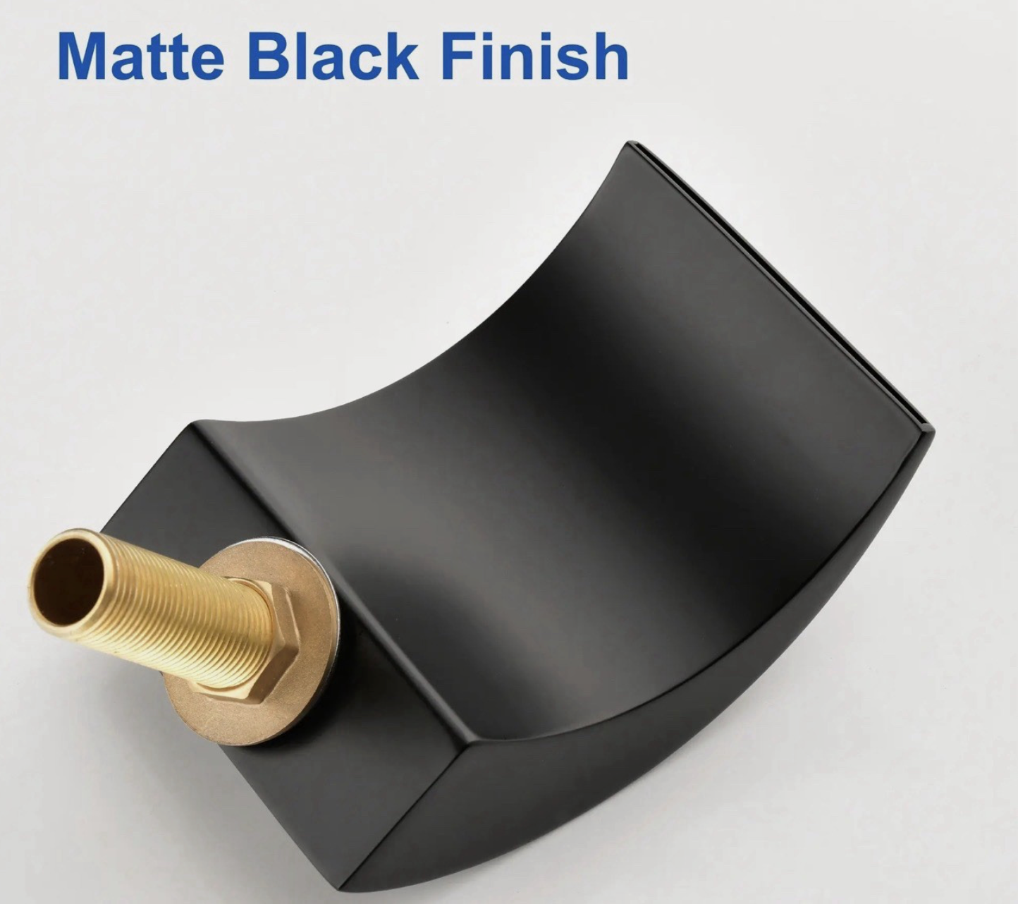 Matte Black Waterfall Roman Tub Faucet 2-Handle Deck Mount Bathtub Filler Solid Brass