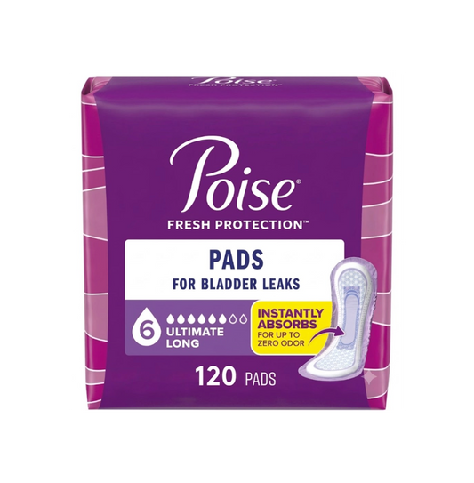 Poise Fresh Protection Incontinence Pads, 6 Ultimate Long, 120 Count