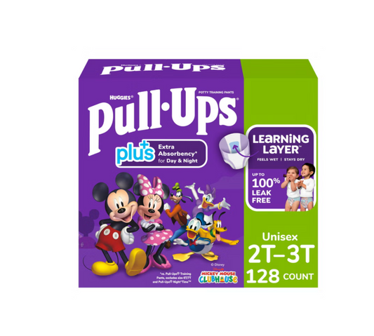 Huggies Pull Ups Plus Unisex Training Pants Day & Night Extra Absorbency Disney, Sizes 2T-6T