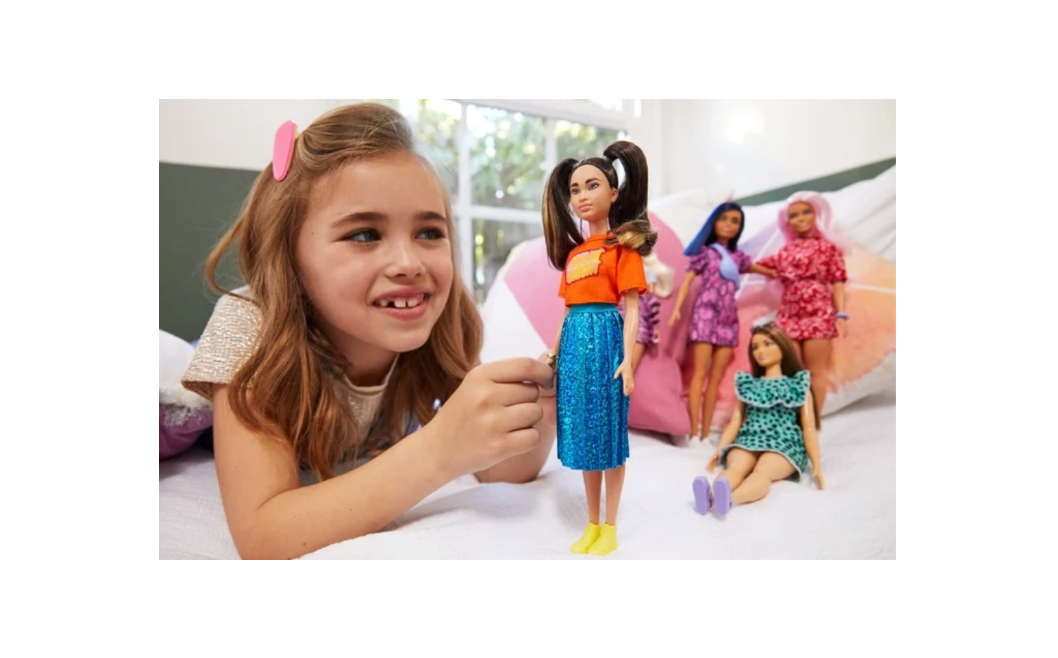Barbie Fashionistas Doll #145 Brunette Pigtails "Feelin Bright" Outfit, Mattel