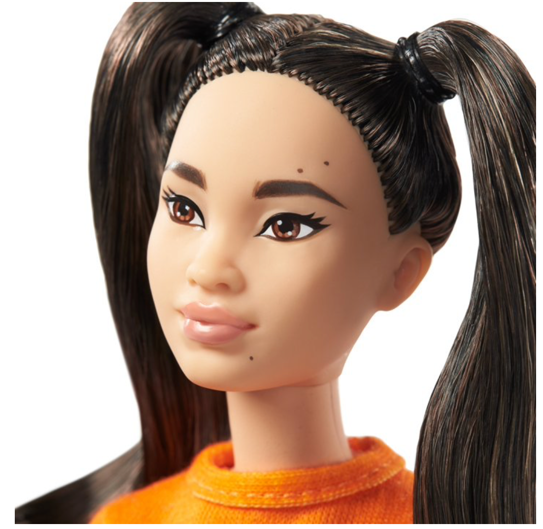 Barbie Fashionistas Doll #145 Brunette Pigtails "Feelin Bright" Outfit, Mattel