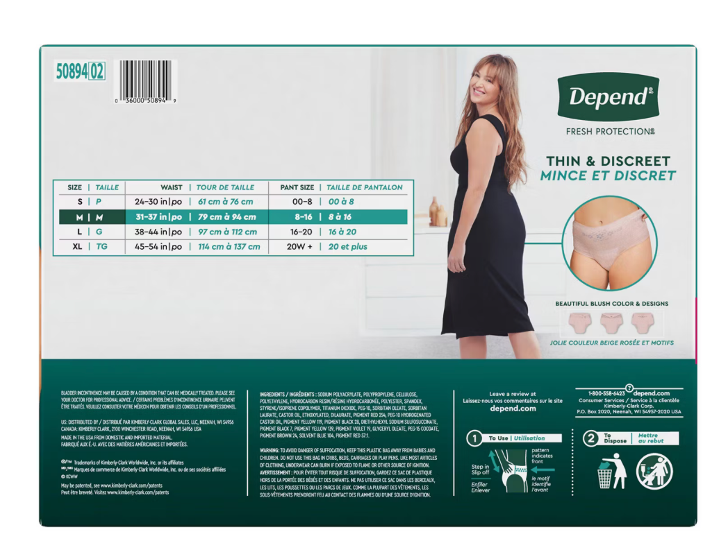 Depend Fresh Protection Women's Incontinence Underwear, Maximum Absorbency