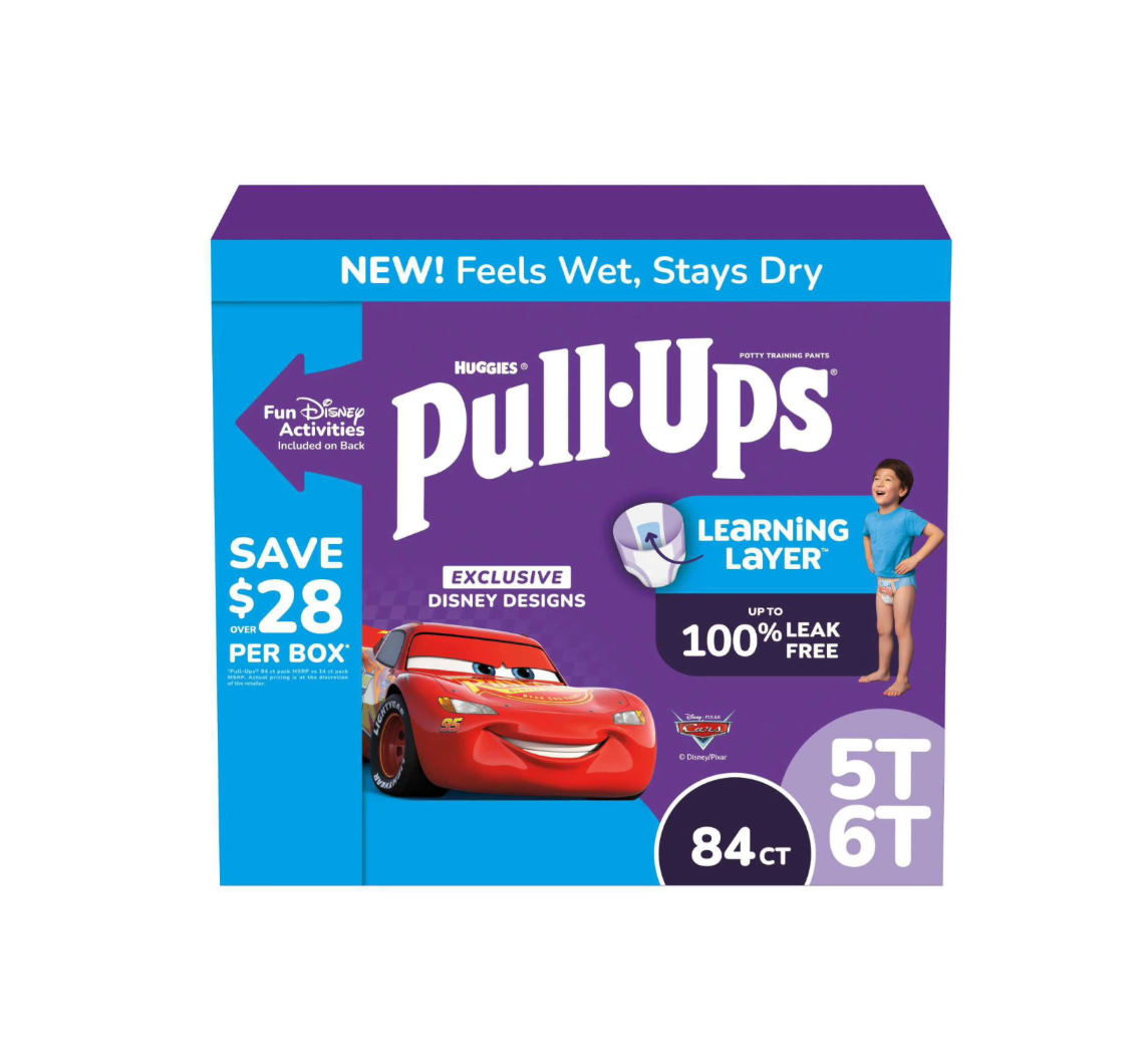 Huggies Pull-Ups Plus Boys Training Pants, Day & Night Extra Absorbency, Disney Pixar Cars, Sizes 2T–6T