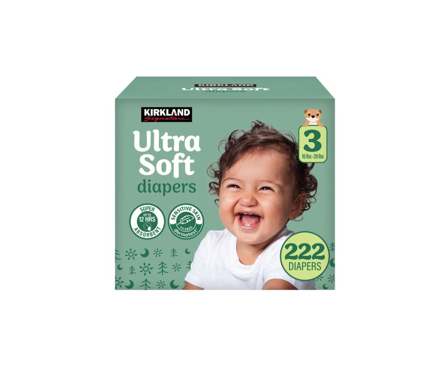 Kirkland Signature Ultra Soft Baby Diapers, Sizes 1-7, Up to 12-Hour Protection