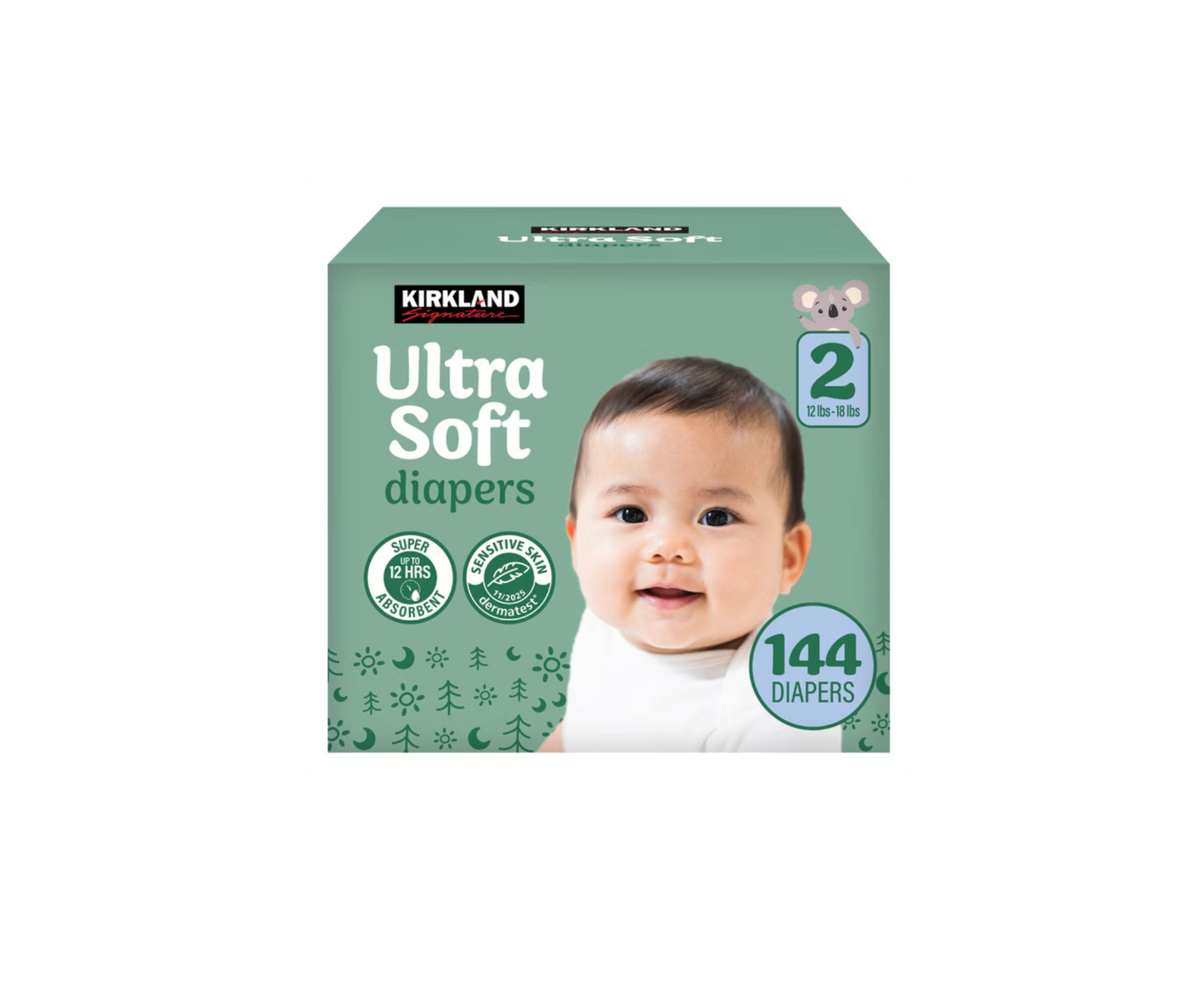 Kirkland Signature Ultra Soft Baby Diapers, Sizes 1-7, Up to 12-Hour Protection