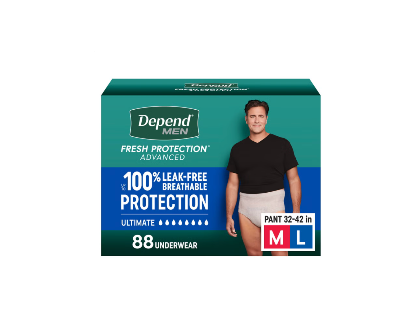 Depend Fresh Protection Advanced Men's Incontinence Underwear Ultimate Absorbency Disposable