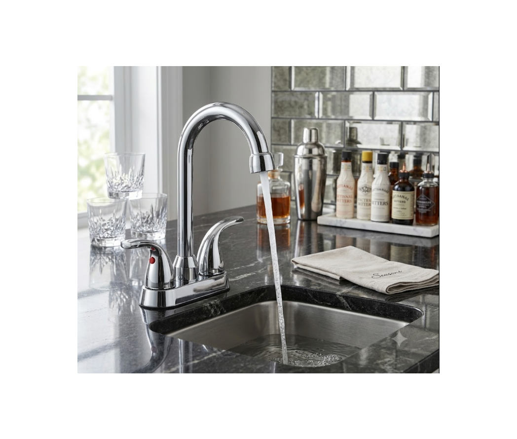 Seasons Anchor Point 2-Handle Bar & Prep Sink Faucet, Chrome High-Arc Swivel Spout 1.8 GPM (Model 158086)