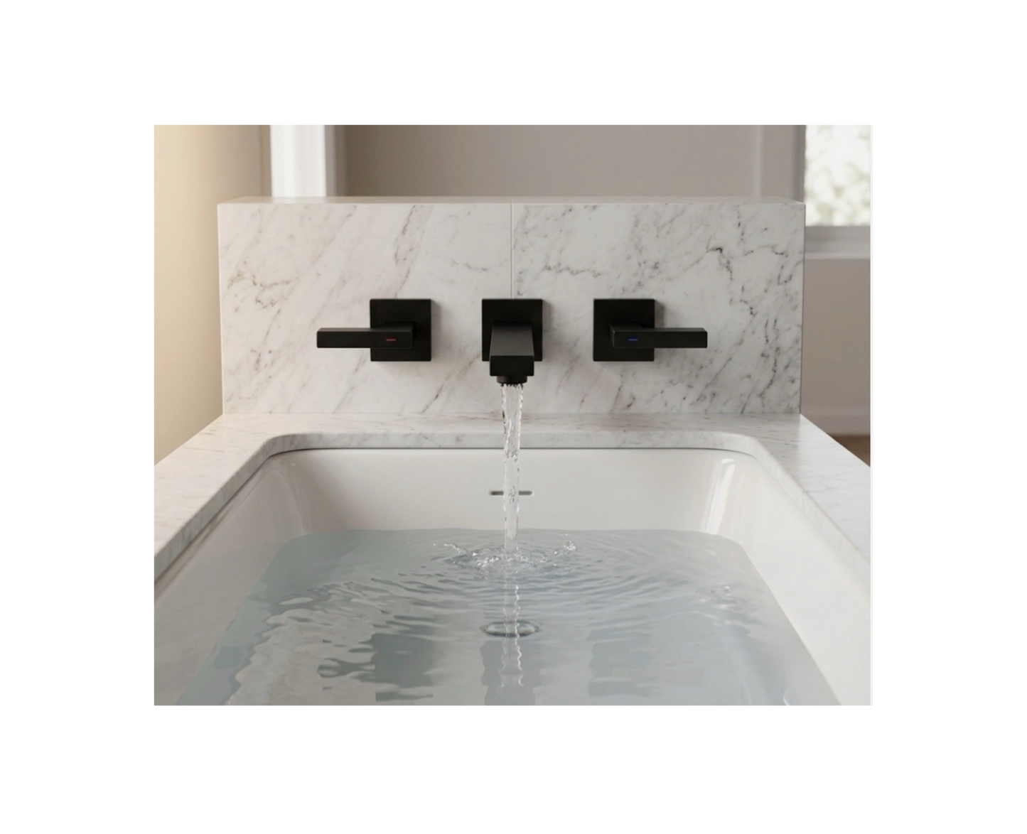 Modern Matte Black Wall Mount Bathtub Faucet with Hand Shower & cUPC Valve