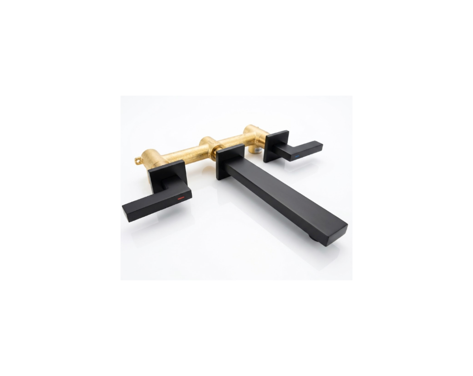 Modern Matte Black Wall Mount Bathtub Faucet with Hand Shower & cUPC Valve