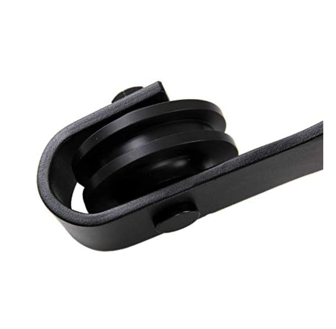 WINSOON J-Shape Sliding Barn Door Hardware Roller Kit Frosted Black Carbon Steel Hangers