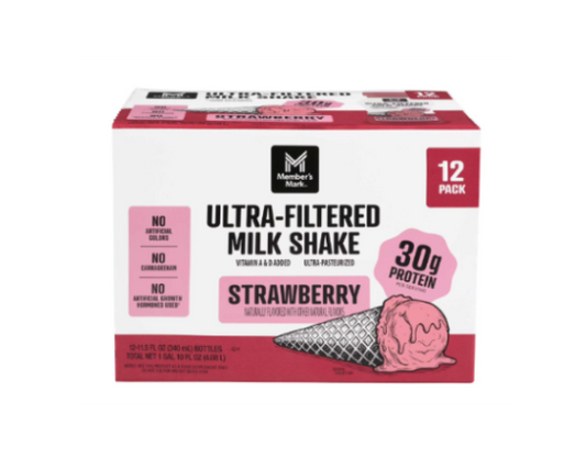 Member's Mark 30g Ultra-Filtered Milk Protein Shake, Strawberry, 11.5 fl oz, 12 Pack