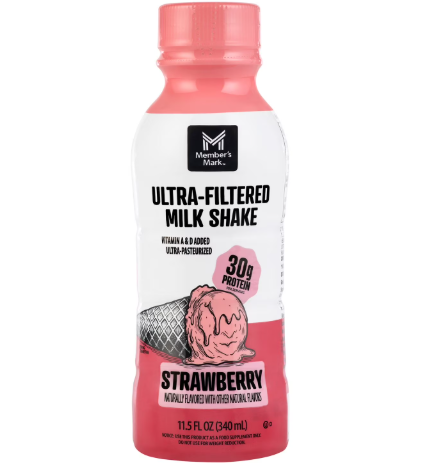 Member's Mark 30g Ultra-Filtered Milk Protein Shake, Strawberry, 11.5 fl oz, 12 Pack