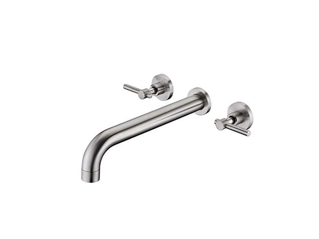 Sumerain Wall Mount Tub Filler Faucet, Dual Handle High Flow Solid Brass Bathtub Faucet