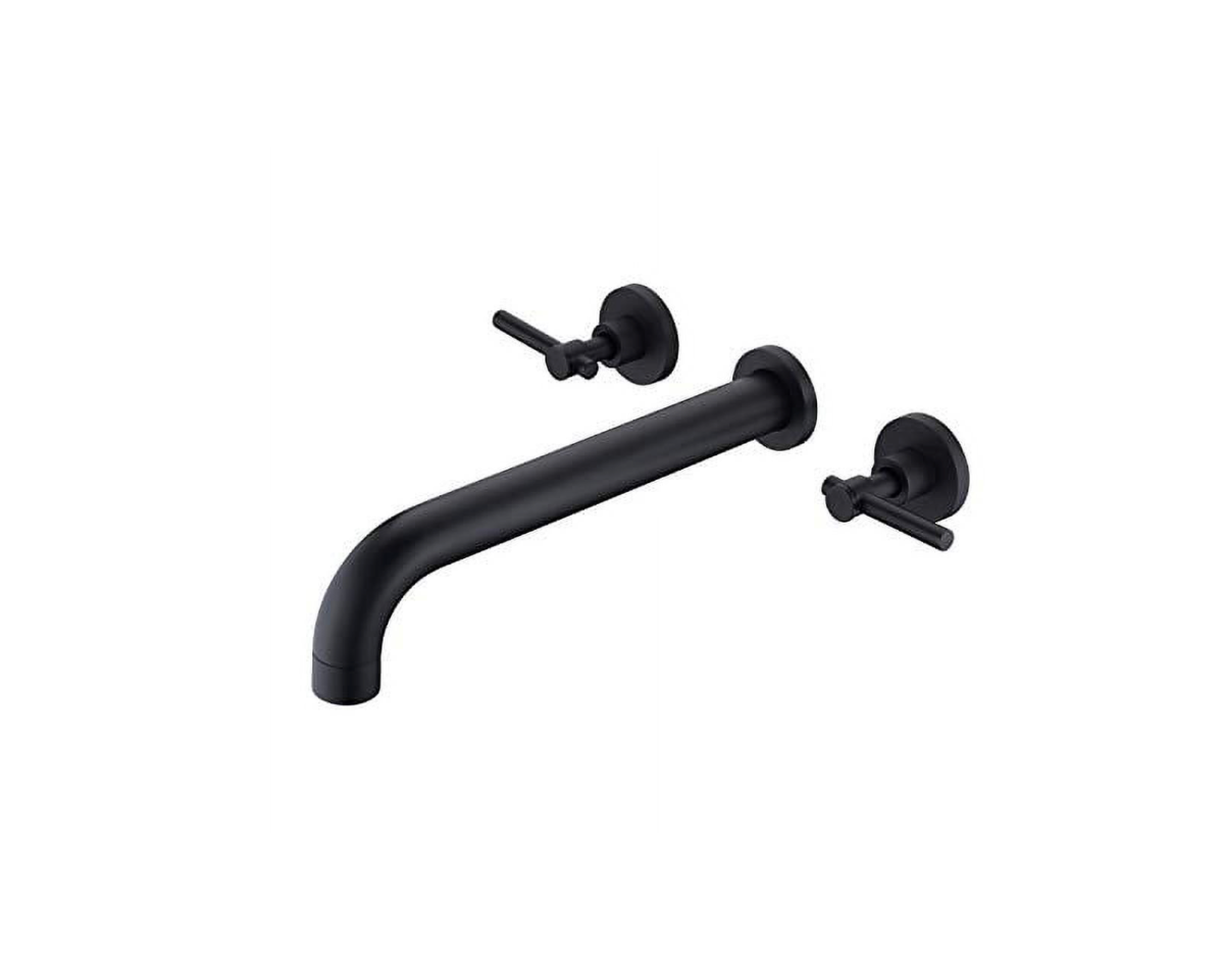 Sumerain Wall Mount Tub Filler Faucet, Dual Handle High Flow Solid Brass Bathtub Faucet
