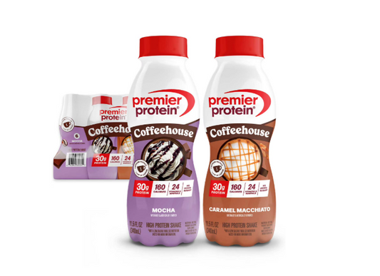Premier Protein 30g Coffeehouse Variety Pack, Mocha & Caramel Macchiato, 11.5 fl oz, 12 Pack