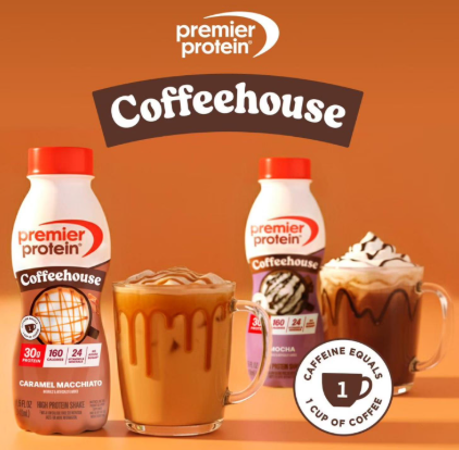 Premier Protein 30g Coffeehouse Variety Pack, Mocha & Caramel Macchiato, 11.5 fl oz, 12 Pack