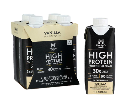 Member's Mark 30g High Protein Shakes Variety Pack Chocolate, Vanilla & Strawberry 11 fl oz, 12 Pack