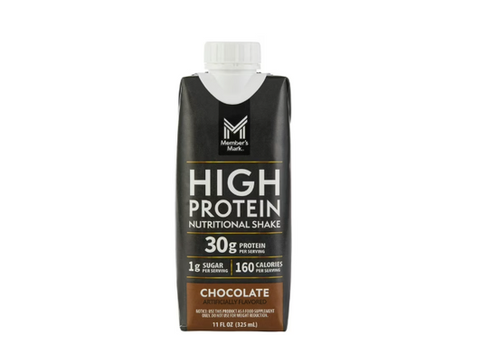 Member's Mark 30g High Protein Nutritional Shake, Chocolate, 11 fl oz, 15 Pack
