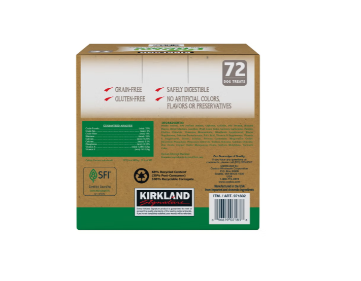 Kirkland Signature Dental Chews for Dogs, Grain & Gluten Free, 72 Count