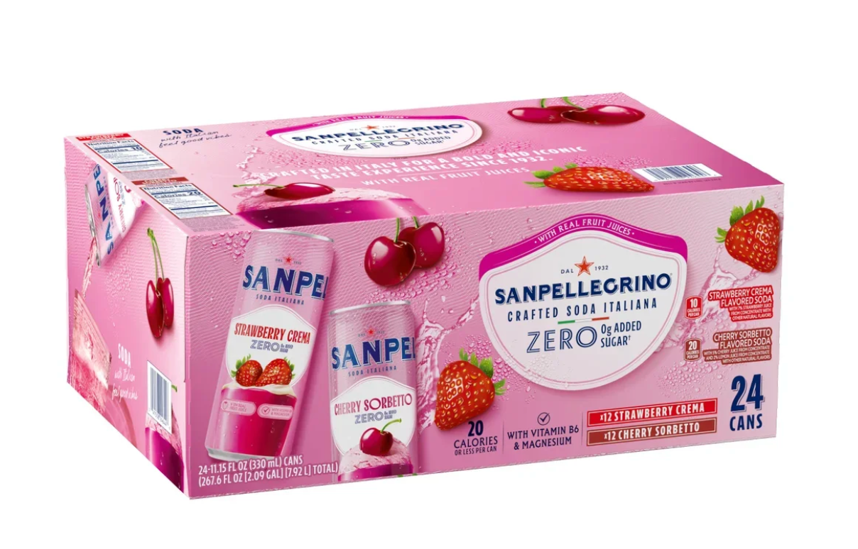 Sanpellegrino Zero Sugar Crafted Soda Italiana Variety Pack, 11.15 fl oz, 24-Count