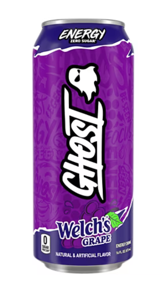 Ghost Energy Drink Welch's Grape 18 Pack (16 fl oz) - Zero Sugar Energy & Focus Drink