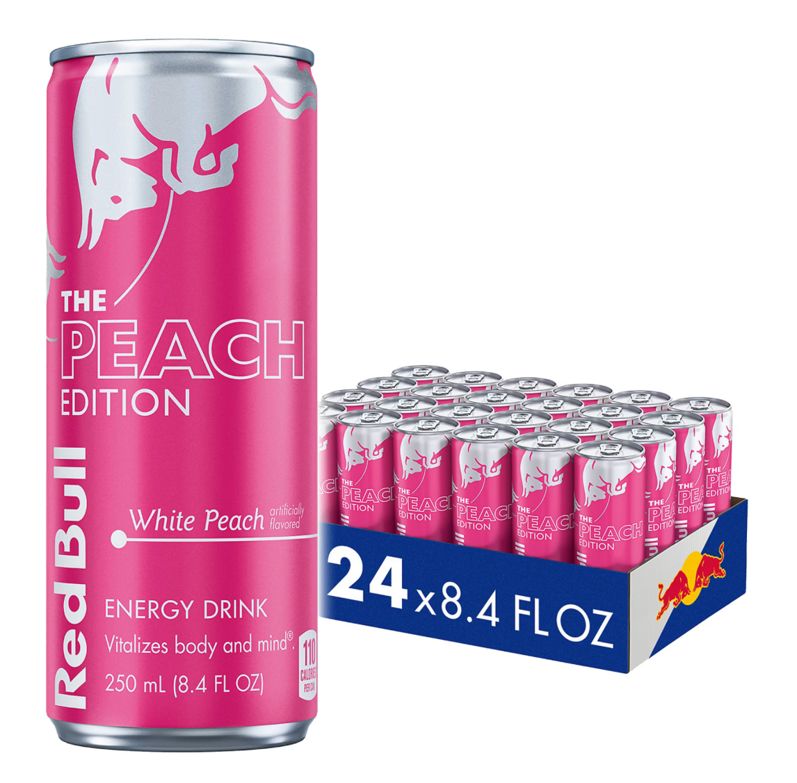 Red Bull Energy Drink, White Peach (The Peach Edition), 8.4 fl oz Cans (24 Pack)