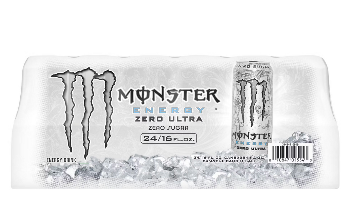 Monster Energy Zero Ultra, Sugar Free Energy Drink, 16 fl oz Cans (24 Pack)