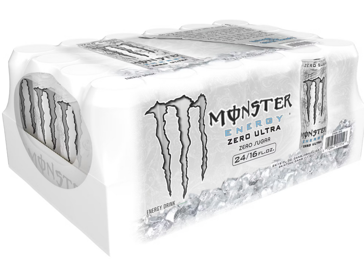 Monster Energy Zero Ultra, Sugar Free Energy Drink, 16 fl oz Cans (24 Pack)