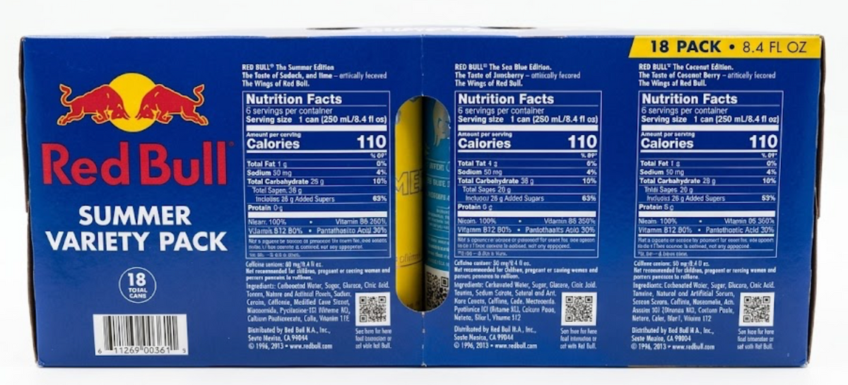 Red Bull Summer Variety Pack 18-Pack (8.4 fl oz) - Sudachi Lime, Sea Blue & Coconut Edition