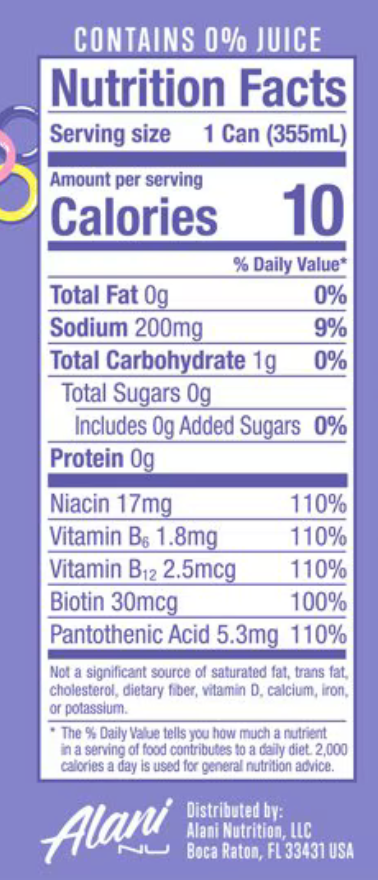 Alani Nu Energy Drink Purple Cotton Candy - Limited Edition (6-Pack, 12 fl oz Cans)