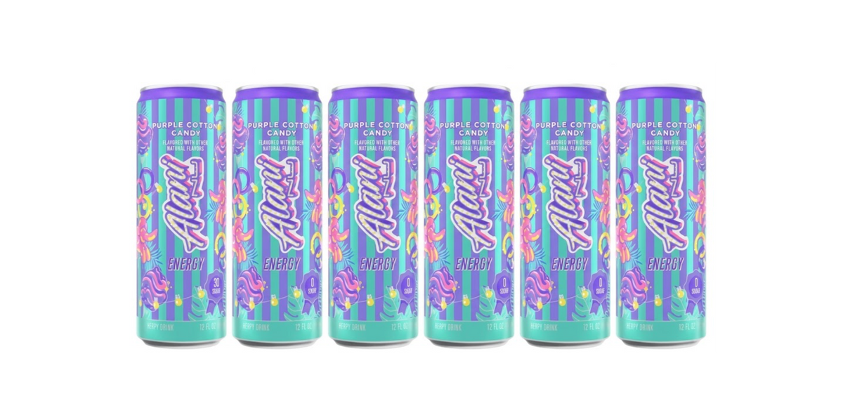 Alani Nu Energy Drink Purple Cotton Candy - Limited Edition (6-Pack, 12 fl oz Cans)