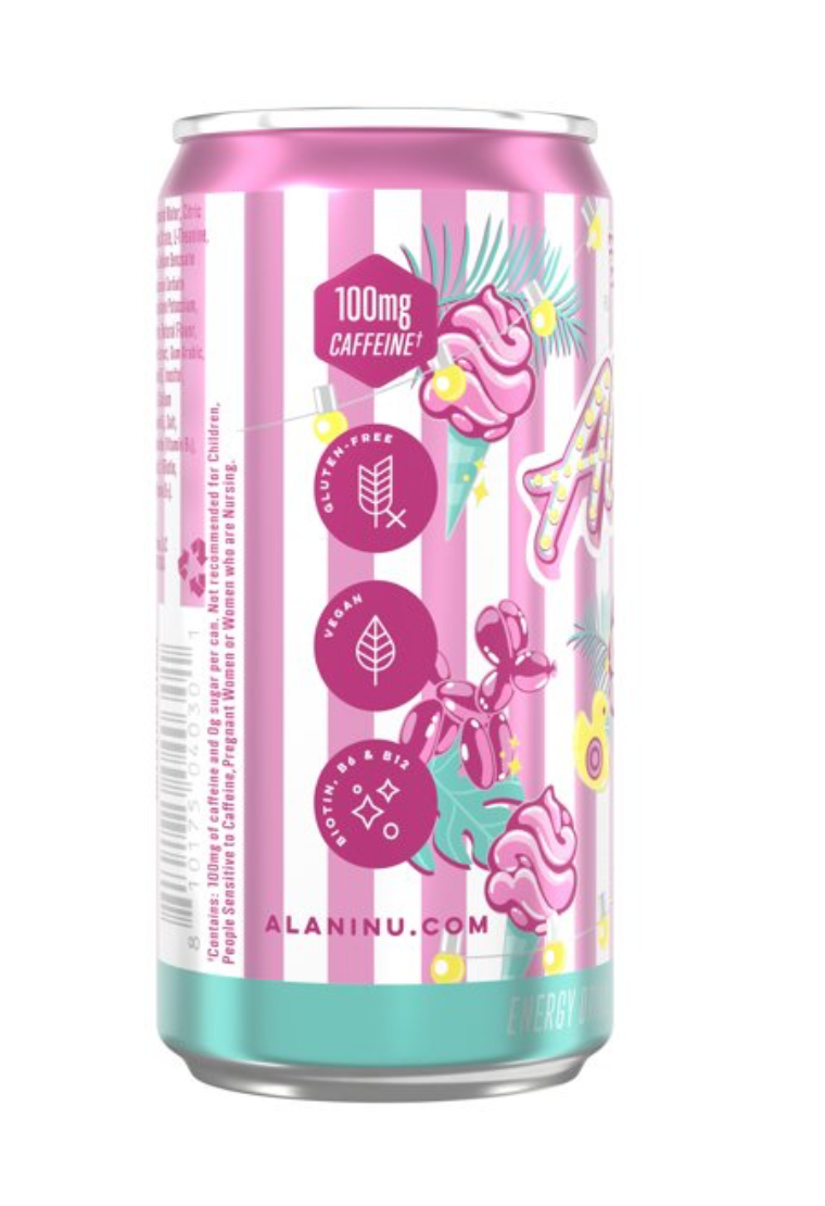 Alani Nu Mini Energy Drink Cotton Candy - 4 Pack (8.4 fl oz Cans)