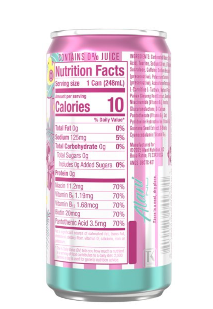 Alani Nu Mini Energy Drink Cotton Candy - 4 Pack (8.4 fl oz Cans)