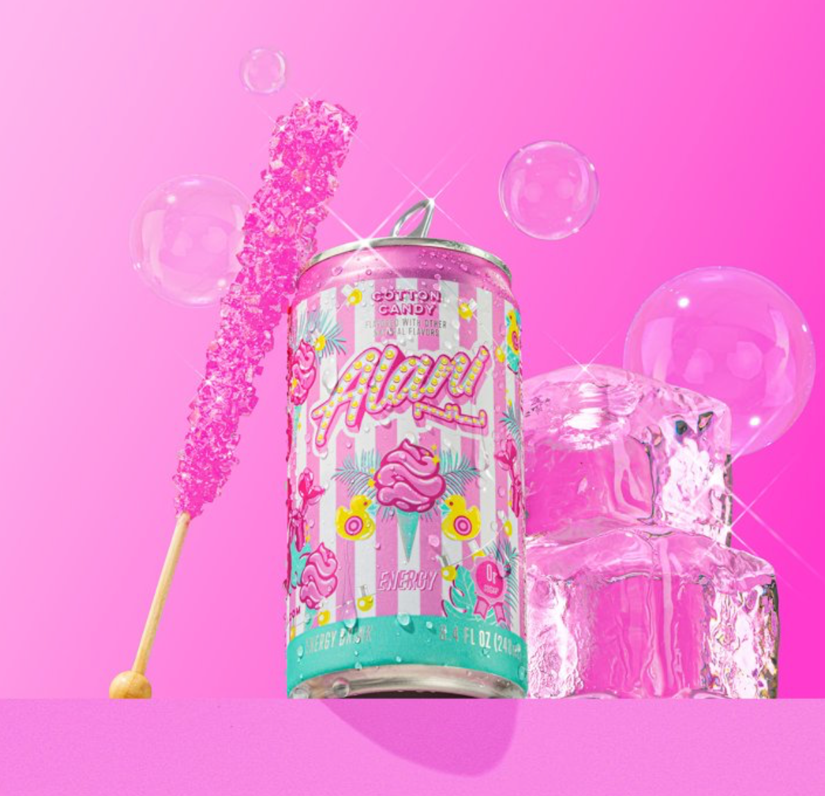 Alani Nu Mini Energy Drink Cotton Candy - 4 Pack (8.4 fl oz Cans)