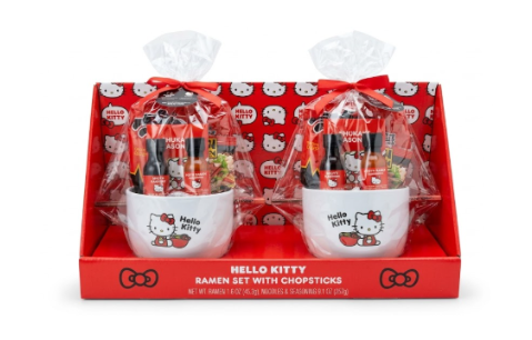 Hello Kitty Ramen Noodle Gift Set with Bowls, Chopsticks & Sauces – Sanrio Gift Box