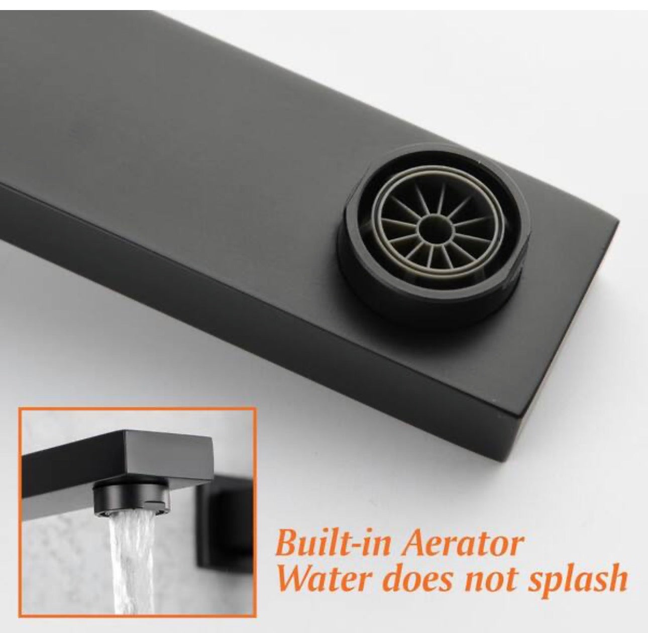 Shamanda Matte Black Wall Mount Tub Filler Faucet - 180° Swivel Spout & Handheld Shower System with cUPC Valve