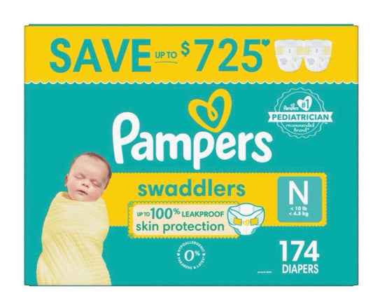 Pampers Swaddlers Baby Diapers, Choose Your Sizes 1 to 8
