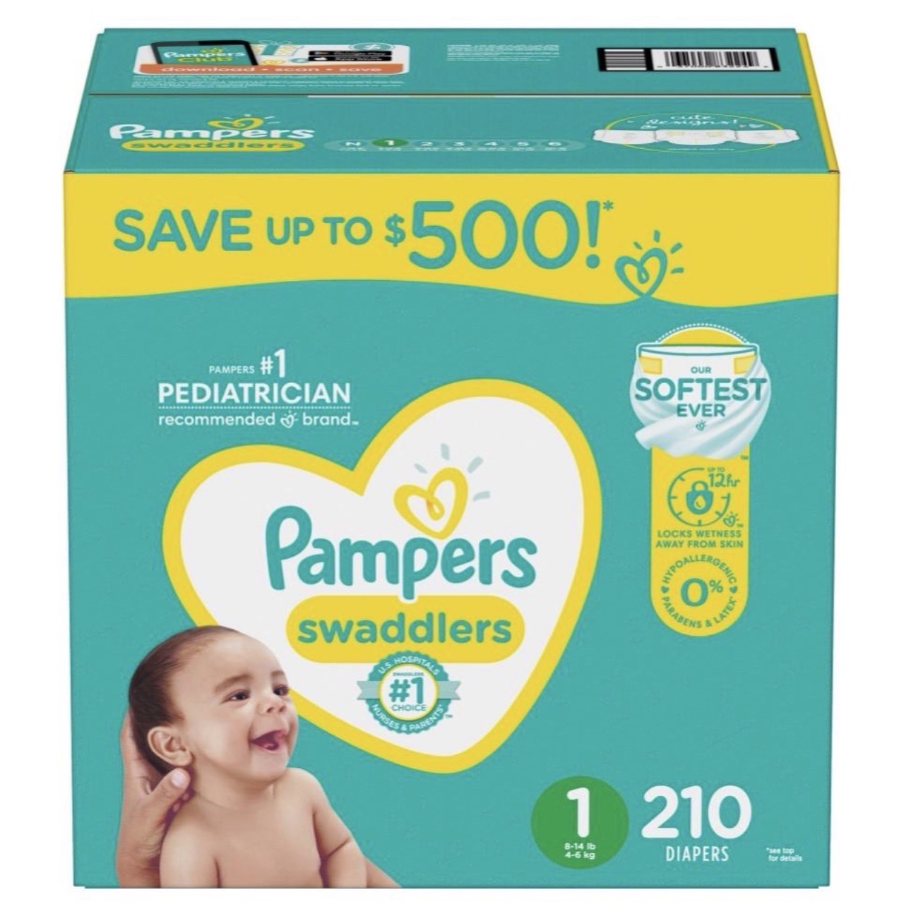 Pampers Swaddlers Baby Diapers, Choose Your Sizes 1 to 8