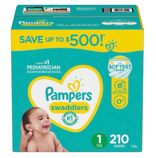 Pampers Swaddlers Baby Diapers, Choose Your Sizes 1 to 8