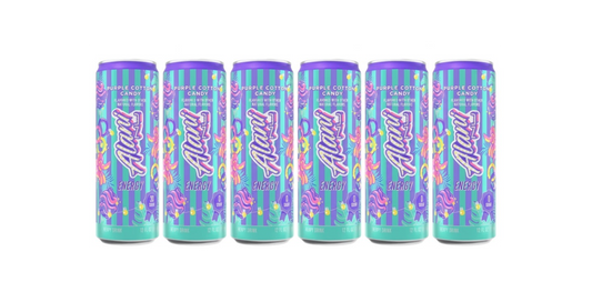 Alani Nu Energy Drink Purple Cotton Candy Limited Edition 6 Pack, 12 fl oz Cans