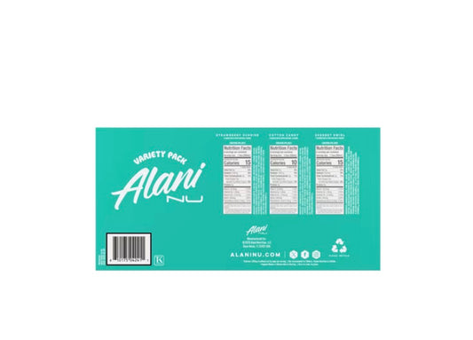 Alani Nu Variety Pack box back with nutrition facts