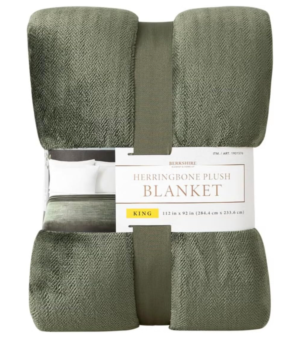 Berkshire Herringbone Plush Blanket - Ultra Soft All-Season Warmth - view 2