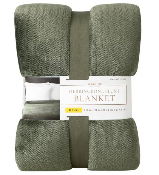 Berkshire Herringbone Plush Blanket - Ultra Soft All-Season Warmth - view 2