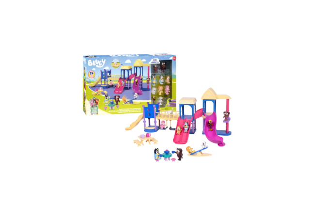 Bluey's Playdate Playground Set 24 Pieces, 10 Figures, Slides, Swings & Accessories Ages 3+